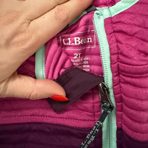 LL Bean Toddlers' Airlight Full-Zip Colorblock Hoodie - Size 2 - Picture 2 of 3